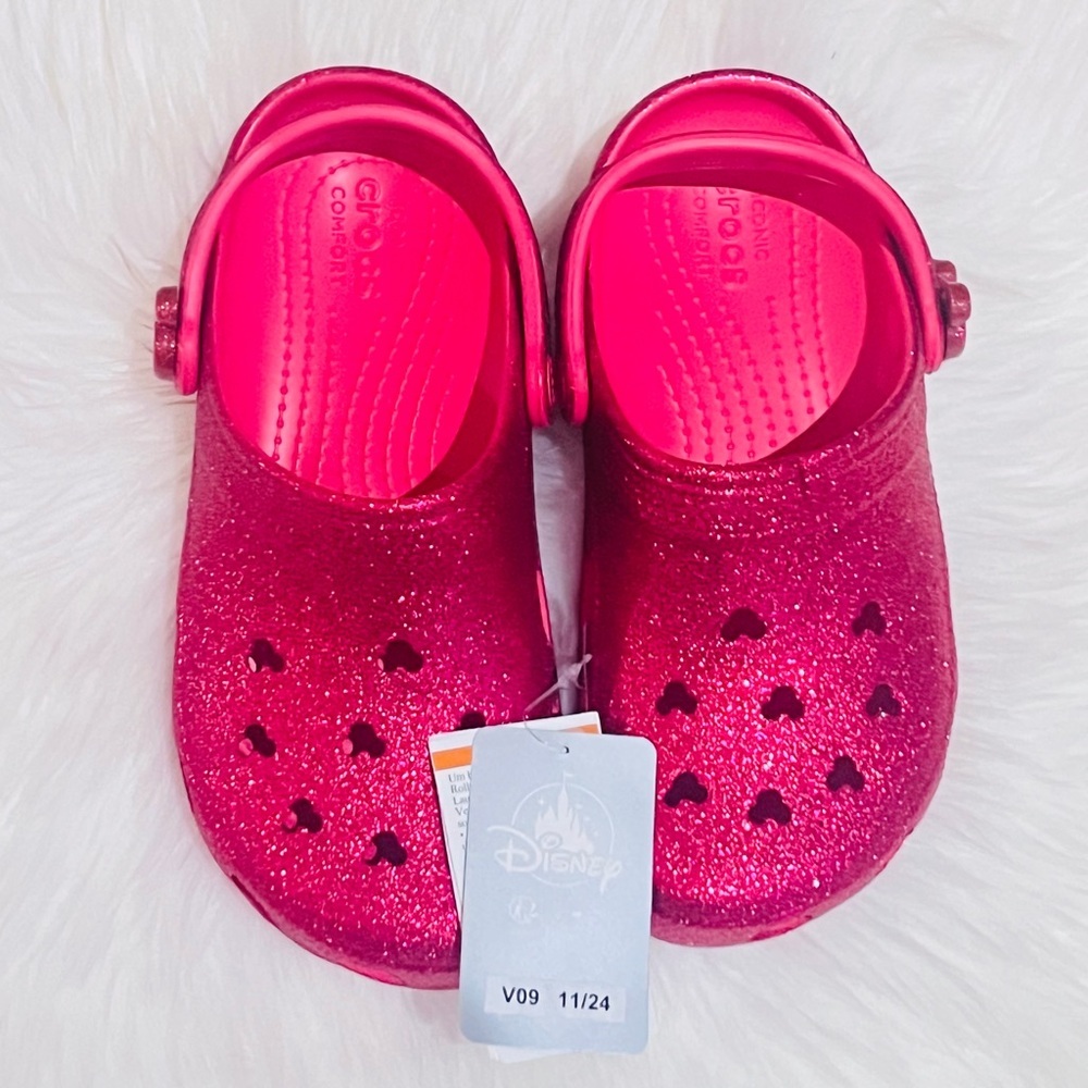 Hot Pink Glitter Mickey Icon Crocs - Picture 3 of 6